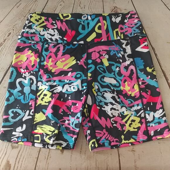Multicolored Biking Shorts with Pockets Size XL - Picture 1 of 4